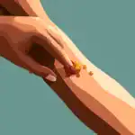 ilustração de pele com agrupamento de bolhas dolorosas