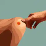 ilustração de pele com mancha circular com borda definida