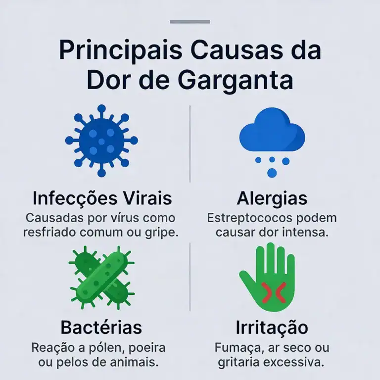 causas da dor de garganta